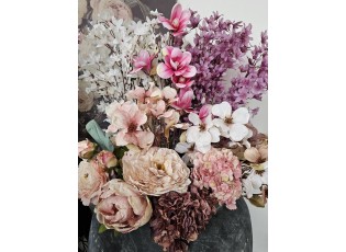 Dekorace umělá květina s růžovými květy Chic Rosé - 12*8*72 cm