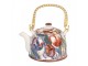 Porcelánová konvička s tulipány a se sítkem - 18*14*12 cm / 800 ml Clayre & Eef