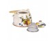 Porcelánová konvička s ovocem a se sítkem - 18*14*12 cm / 800 ml Clayre & Eef