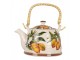Porcelánová konvička s citróny a se sítkem - 18*14*12 cm / 800 ml Clayre & Eef