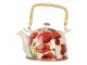 Porcelánová konvička svlčími máky a se sítkem - 18*14*12 cm / 800 ml Clayre & Eef