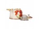 Porcelánová konvička svlčími máky a se sítkem - 18*14*12 cm / 800 ml Clayre & Eef