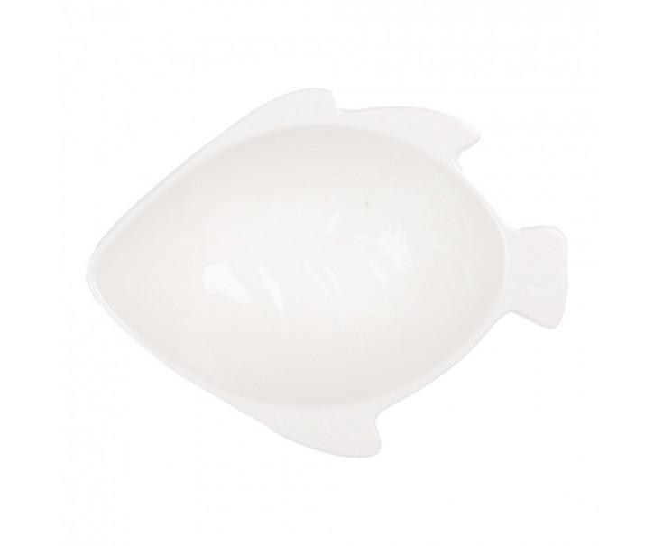 Malá bílá mistička ve tvaru rybky - 12*9*4 cm / 75 ml Clayre & Eef