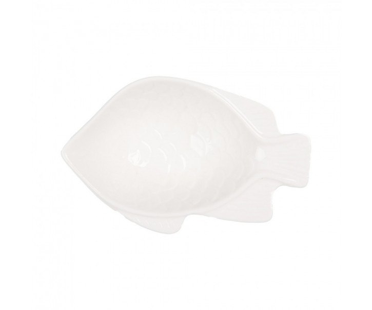 Malá bílá mistička ve tvaru rybky M - 12*8*4 cm / 50 ml Clayre & Eef
