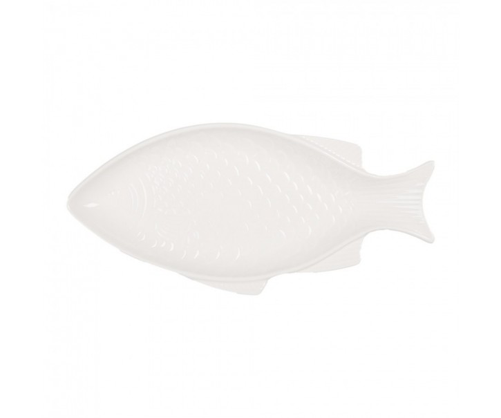 Bílá miska / talíř ve tvaru ryby Fish Bowl M - 29*14*3 cm / 150 ml Clayre & Eef