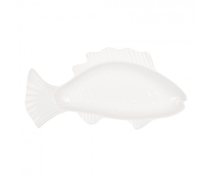 Bílá miska / talíř ve tvaru ryby Fish Bowl - 30*15*3 cm / 150 ml Clayre & Eef