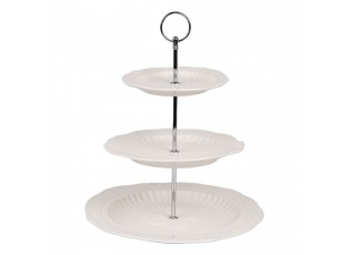 Elegantní 3-patrový porcelánový etažér - Ø 26*31 cm