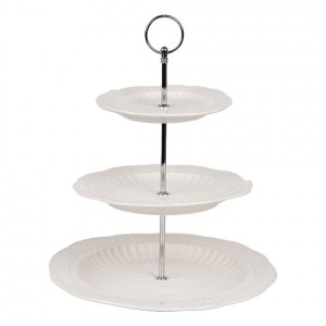 Elegantní 3-patrový porcelánový etažér - Ø 26*31 cm
