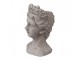 Šedý antik cementový květináč žena s korunkou - 14*15*24 cm Clayre & Eef