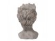 Šedý antik cementový květináč žena s korunkou - 14*15*24 cm Clayre & Eef