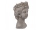Šedý antik cementový květináč žena s korunkou - 14*15*24 cm Clayre & Eef