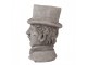 Šedý antik cementový květináč muž s kloboukem - 15*16*24 cm Clayre & Eef