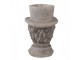 Šedý antik cementový květináč muž s kloboukem - 15*16*24 cm Clayre & Eef
