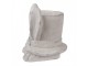 Šedý antik cementový květináč králičí uši s kloboukem - 17*16*19 cm Clayre & Eef