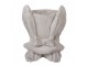 Šedý antik cementový květináč králičí uši s kloboukem L - 20*20*25 cm Clayre & Eef