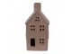 Hnědý keramický svítící LED domek - 8*6*15 cm Clayre & Eef