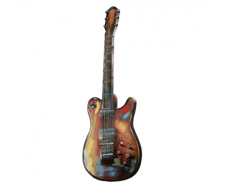 3D kovový obraz Guitar Metal - 28*2*83 cm Clayre & Eef