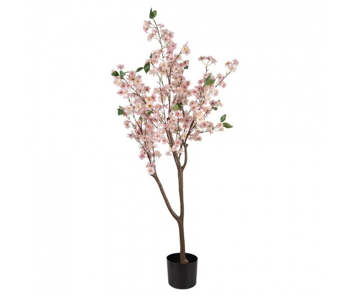 Dekorace umělý stromek třešeň s růžovými květy Cherry Blossom - 35*35*120 cm Clayre & Eef