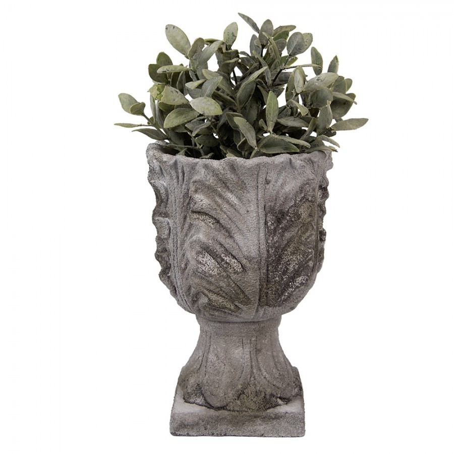 Šedý antik cementový rustikální květináč - Ø 16*24 cm Clayre & Eef Šedý antik cementový rustikální květináč - Ø 16*24 cm Clayre & Eef