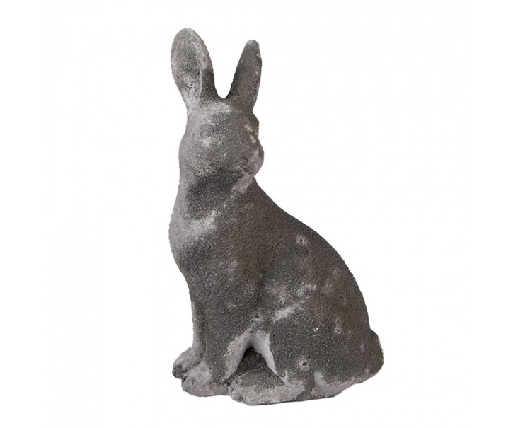 Šedá antik cementová dekorace králík - 15*10*23 cm Clayre & Eef