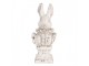Bílá antik cementová busta králík - 11*8*24 cm Clayre & Eef