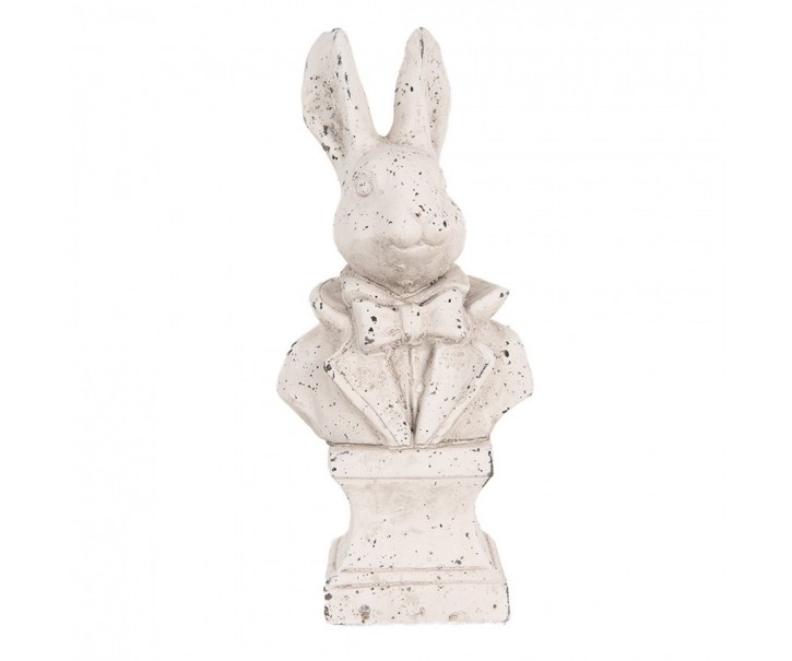 Bílá antik cementová busta králík - 11*8*24 cm Clayre & Eef