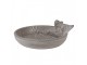 Šedé antik cementové pítko pro ptáčky s ptáčky - 25*24*9 cm Clayre & Eef