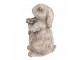 Šedá antik cementová dekorace králík s květinou - 10*9*15 cm Clayre & Eef