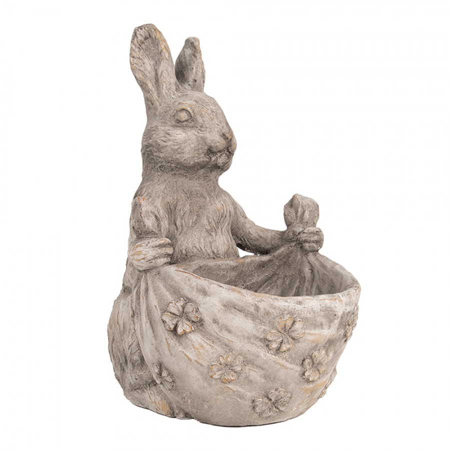 Dekorace cementový květináč králík se šátkem - 20*24*31 cm Clayre & Eef Dekorace cementový květináč králík se šátkem - 20*24*31 cm Clayre & Eef