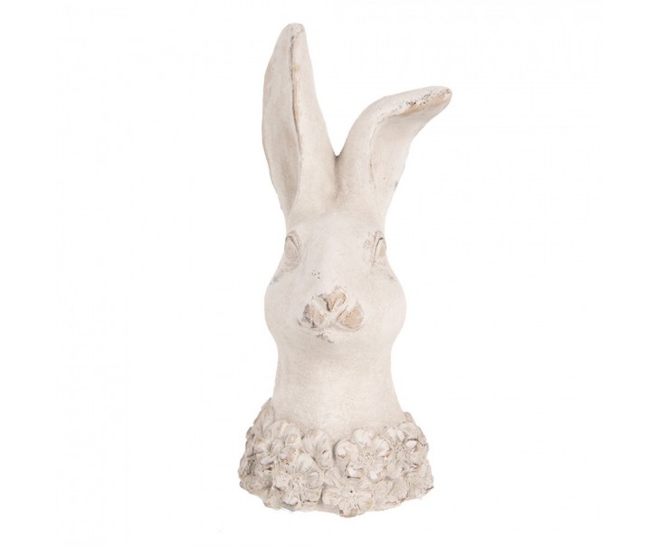 Béžová antik cementová busta králík - 12*10*24 cm Clayre & Eef
