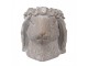Béžový antik cementový květináč hlava králík - 16*18*18 cm Clayre & Eef