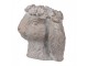 Béžový antik cementový květináč hlava králík - 16*18*18 cm Clayre & Eef