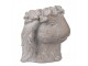 Béžový antik cementový květináč hlava králík - 16*18*18 cm Clayre & Eef