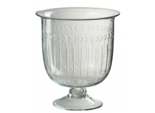 Transparentní skleněná váza na noze Roman glass - Ø 22*25 cm
