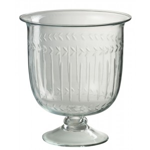 Transparentní skleněná váza na noze Roman glass - Ø 22*25 cm