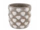 Šedý antik cementový obal se srdíčky Love Amore - Ø 14*13 cm daan kromhout