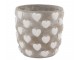 Šedý antik cementový obal se srdíčky Love Amore - Ø 17*16 cm daan kromhout