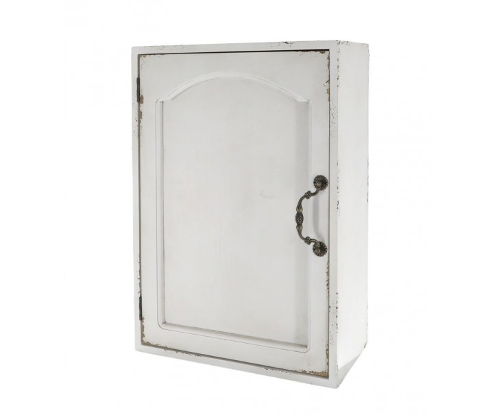 Krémová antik nástěnná dřevěná skříňka s dvířky Chantal - 35*19*50 cm Chic Antique