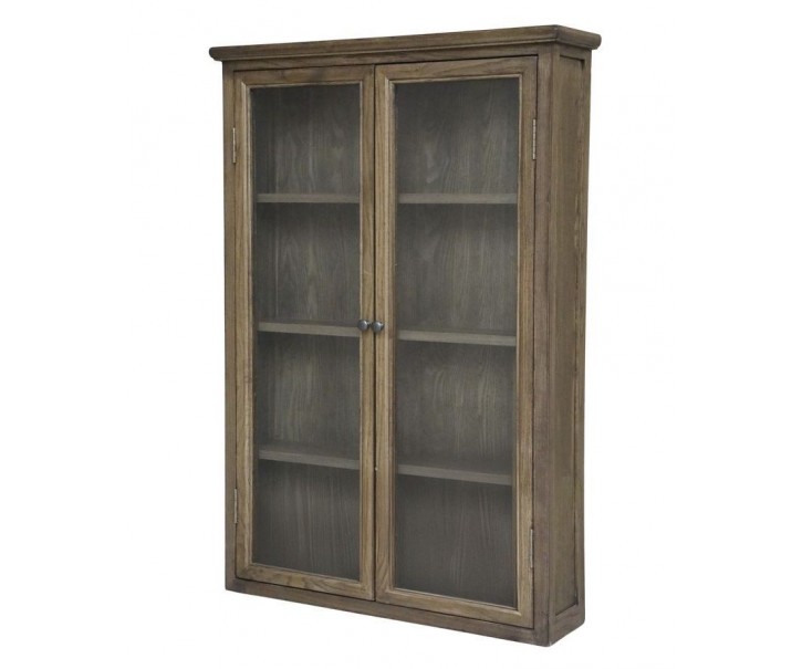 Hnědá antik dřevěná nástěnná vitrína s policemi Marseille - 82*21*120 cm Chic Antique