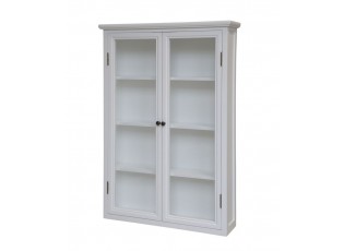 Bílá dřevěná nástěnná vitrína s policemi Marseille - 82*21*120 cm