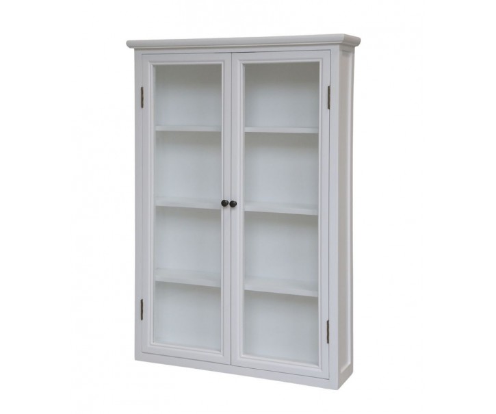 Bílá dřevěná nástěnná vitrína s policemi Marseille - 82*21*120 cm Chic Antique