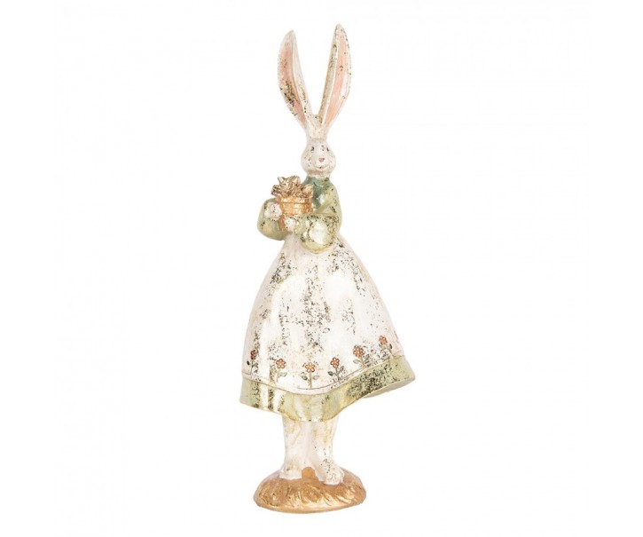Dekorace figurka zaječice v šatech zdobená zlatou patinou - 12*9*33 cm Clayre & Eef