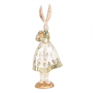Dekorace figurka zaječice v šatech zdobená zlatou patinou - 12*9*33 cm