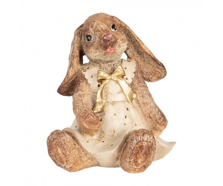 Dekorace králíček v šatičkách a mašlí - 16*14*18 cm Clayre & Eef