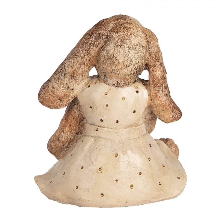 Dekorace králíček v šatičkách a mašlí - 16*14*18 cm Clayre & Eef Dekorace králíček v šatičkách a mašlí - 16*14*18 cm Clayre & Eef
