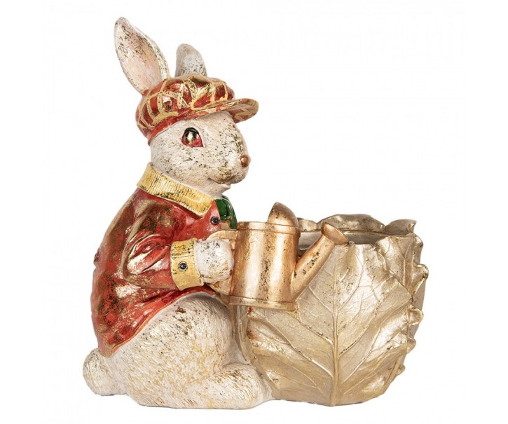 Dekorace figurka králík s květináčkem a konvičkou - 28*18*30 cm Clayre & Eef