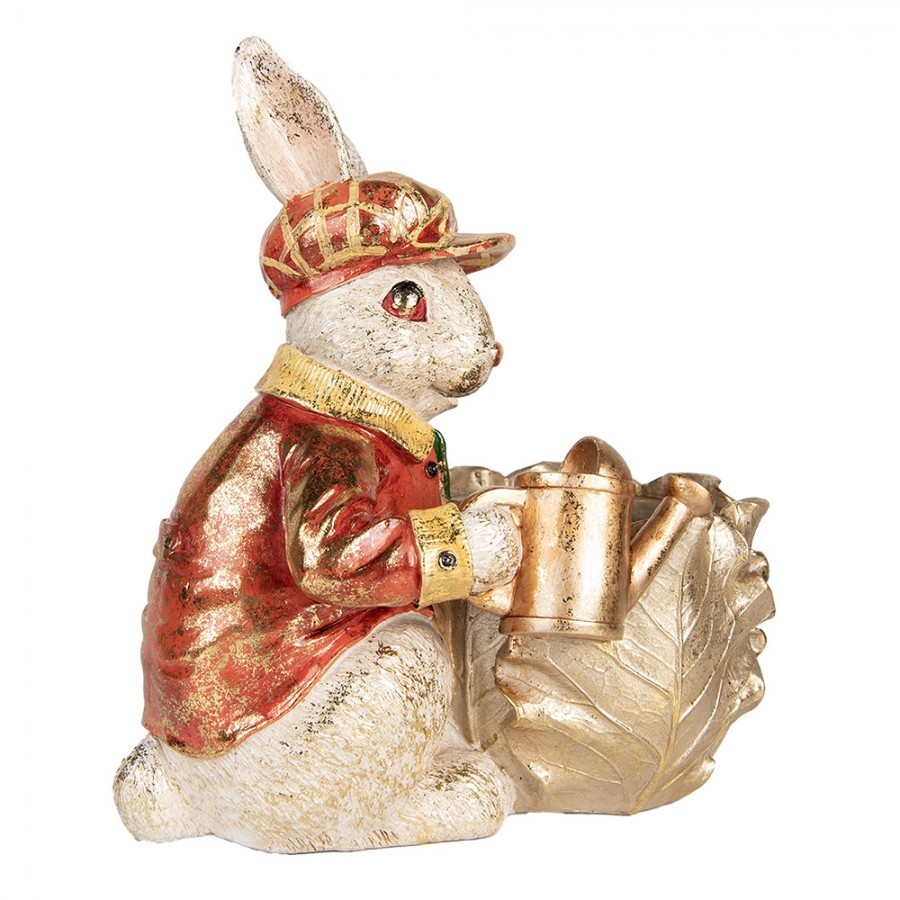Dekorace figurka králík s květináčkem a konvičkou - 28*18*30 cm Clayre & Eef Dekorace figurka králík s květináčkem a konvičkou - 28*18*30 cm Clayre & Eef