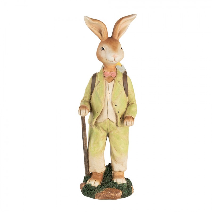 Dekorace králíček s kuřátkem na zádech - 11*11*32 cm Clayre & Eef Dekorace králíček s kuřátkem na zádech - 11*11*32 cm Clayre & Eef