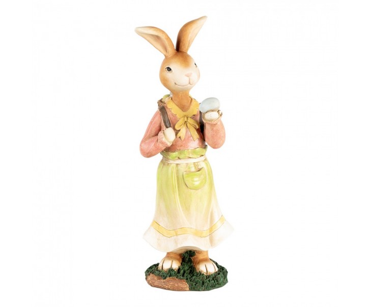 Dekorace králíček s košíkem vajíček - 13*13*33 cm Clayre & Eef