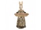 Dekorace figurka králík v zelených šatech s podnosem - 16*15*29 cm Clayre & Eef